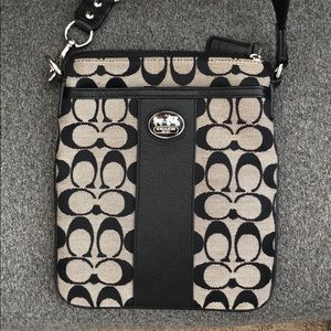LIGHTLY USED black coach monogram crossbody bag